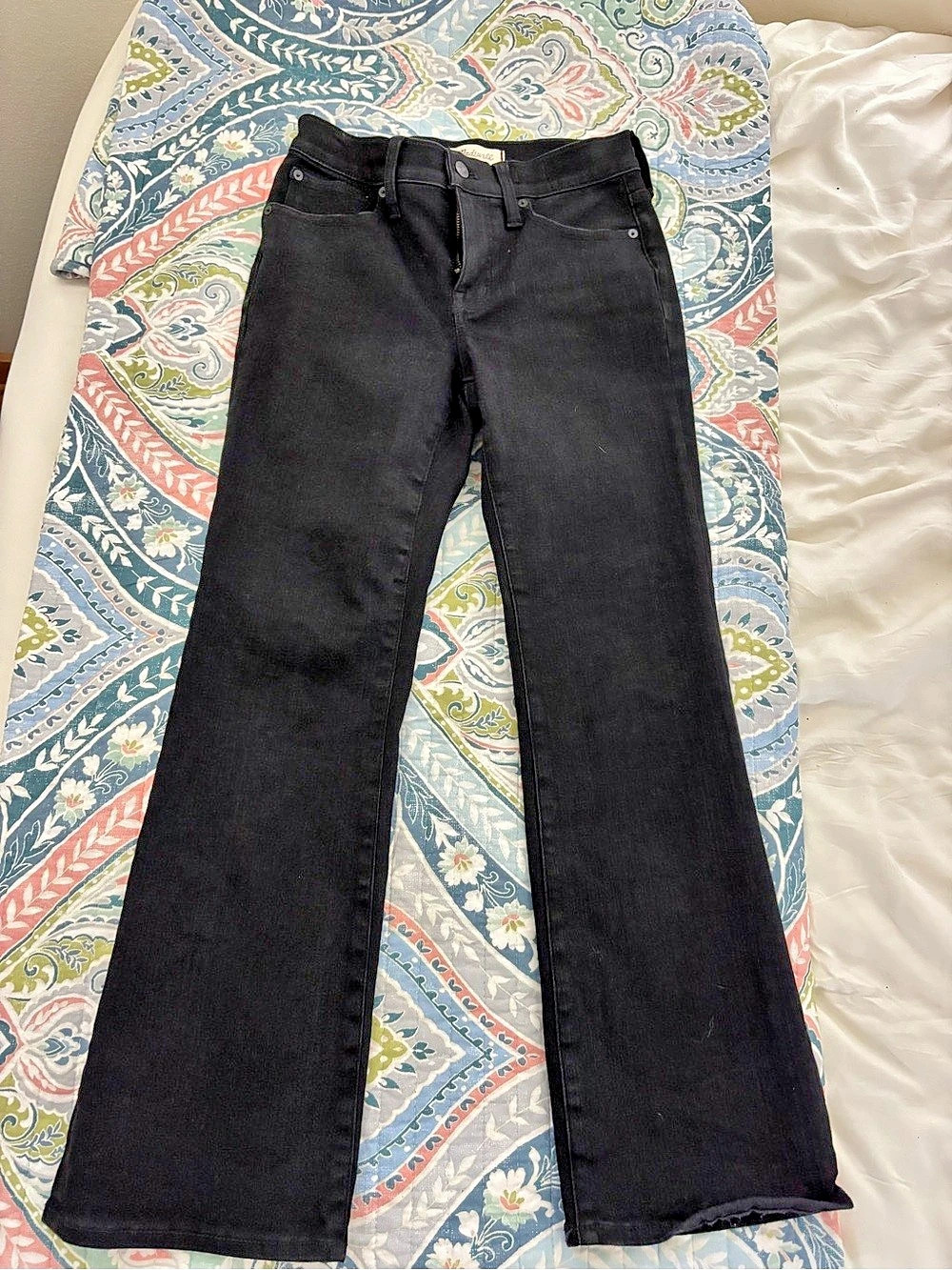 Black Madewell Mid-Rise Kick Out Crop Jeans 26